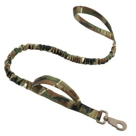 k9 leash; Bungee Dog Leash Tactical Dog Leash Nylon Adjustable Tactical Leash for Dogs Quick Release Military Dog Leash with 2 Control Handle; Bu (colour: Military green, Specifications (length * width): 100-150cm)